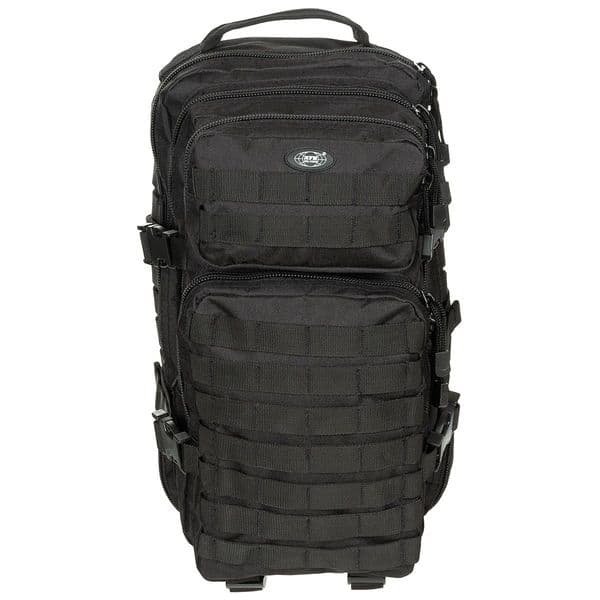 Mfh Assault I Backpack Tactical Rucksack 30ltr Black Airsoft Cadet Work 30333a