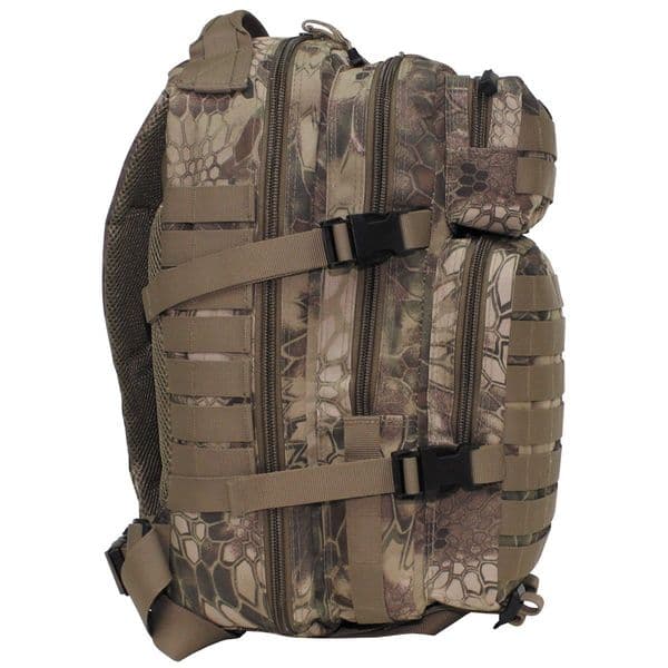 MFH Assault Rucksack Backpack Snake Woodland Green 30333O Airsoft Camp