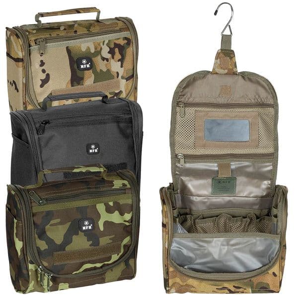 MFH Camping Washbag Durable Travel Toiletry Organizer Bag Adventure Biking