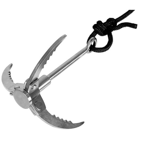 MFH Grappling Hook Metal Foldable With Rope Bushcraft Anchor Shelter