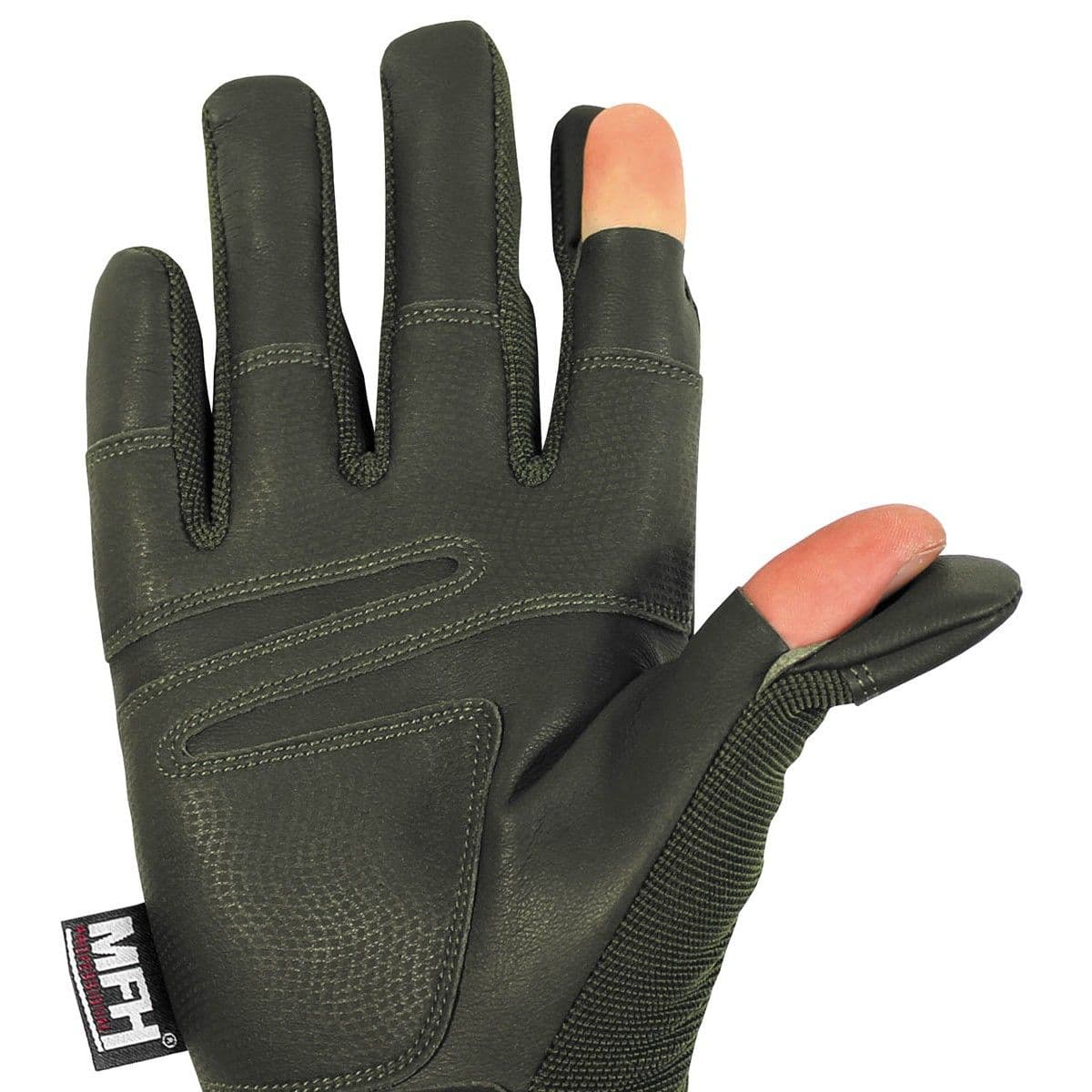 MFH MAX Mission Tactical Gloves OD Green Padded Knuckle Protection Airsoft