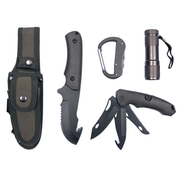 MFH Survival Knife Set Green