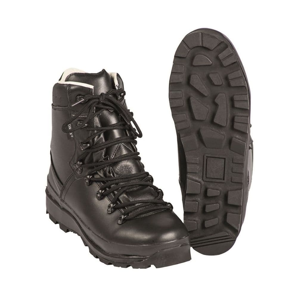 Mil-Tec Mens Black German Army Mountain Boots Windproof Combat UK