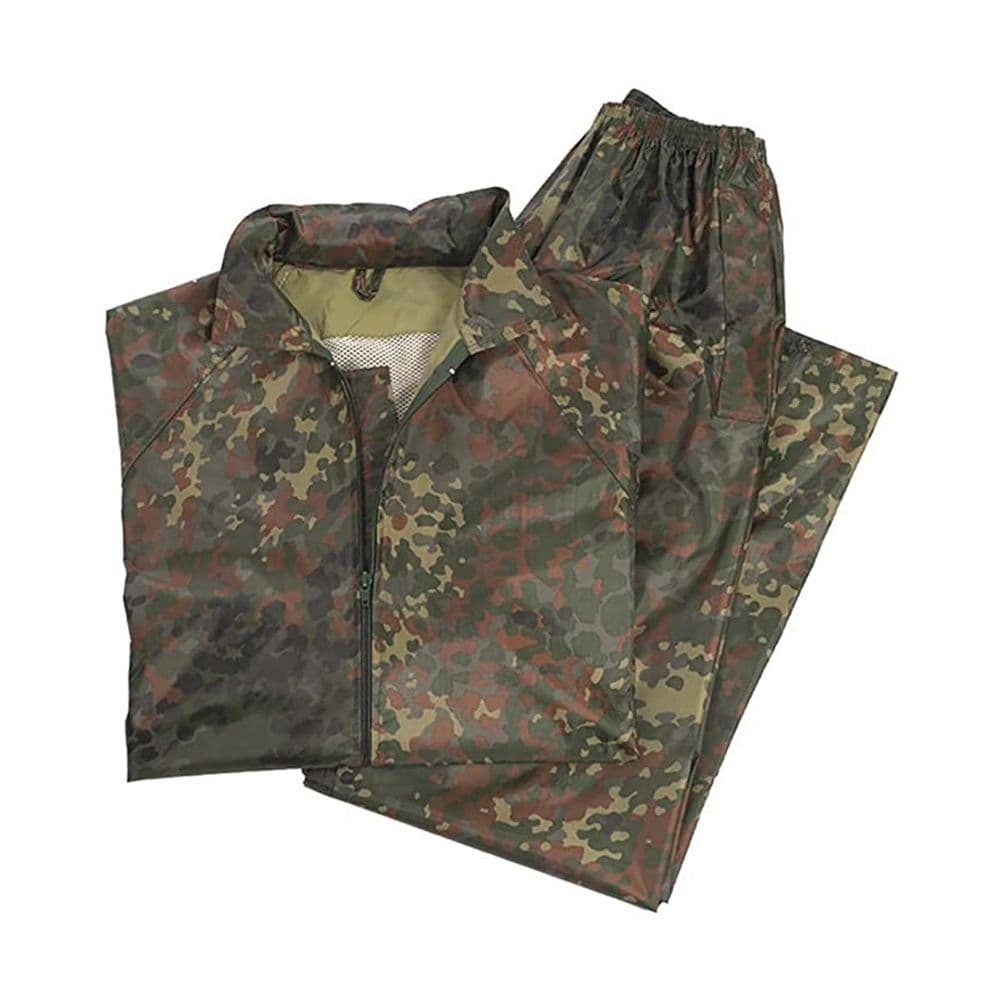 Mil-Tec Rain Wear All Wet Weather Wet Suit Flectarn Camo 100% Polyester
