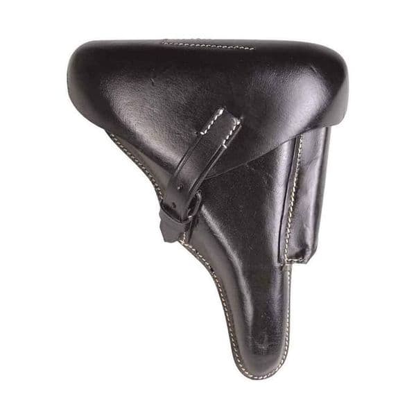Mil-Tec WW2 Army Style P08 Hard Shell Holster Buffalo Leather Replica Black