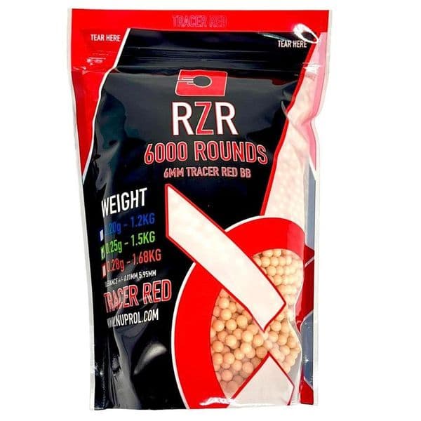 Nuprol RZR Airsoft Red Tracer bbs 0 25g 1 5kg 6000 Bag 6mm