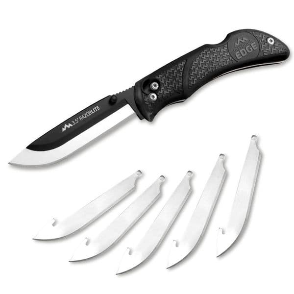 Outdoor Edge Razor Lite Black Hunter Pocket Pen Knife Multi Blade System