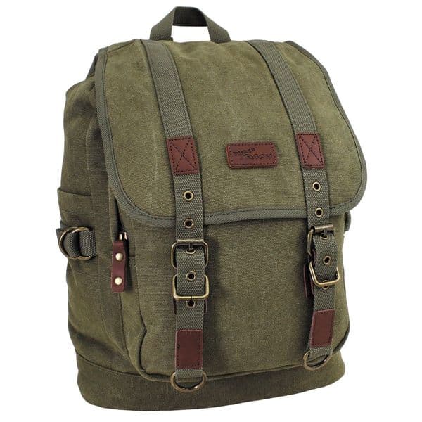 Pure Trash Canvas Vintage Backpack Bag 35L OD Green