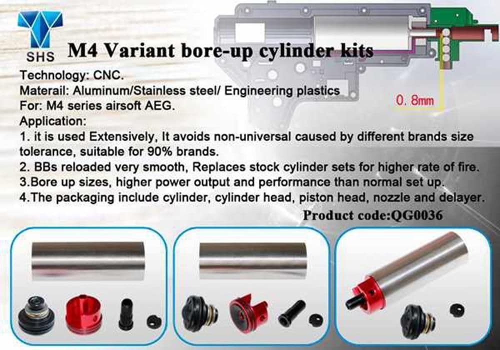 SHS Airsoft M4 Bore Up Cylinder Kit