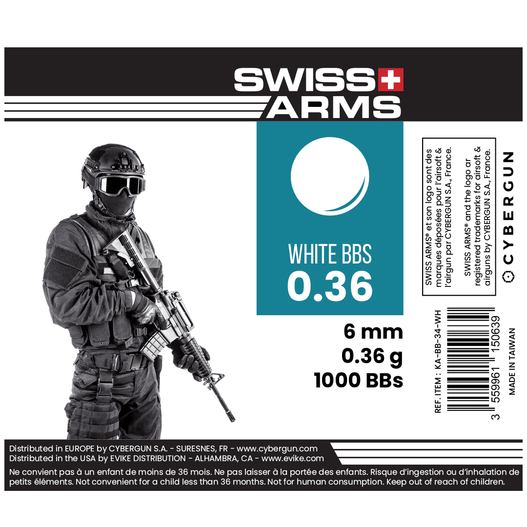 Swiss Arms Airsoft Pellets Platinium Series BB s 0 36g 1000 Bottle Sniper