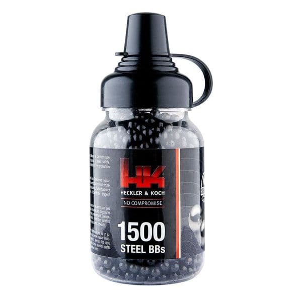 Umarex H&K Steel BBs 4.5mm .177 Black 1500 Bottle 0.35g Air Rifle Pistol Airgun