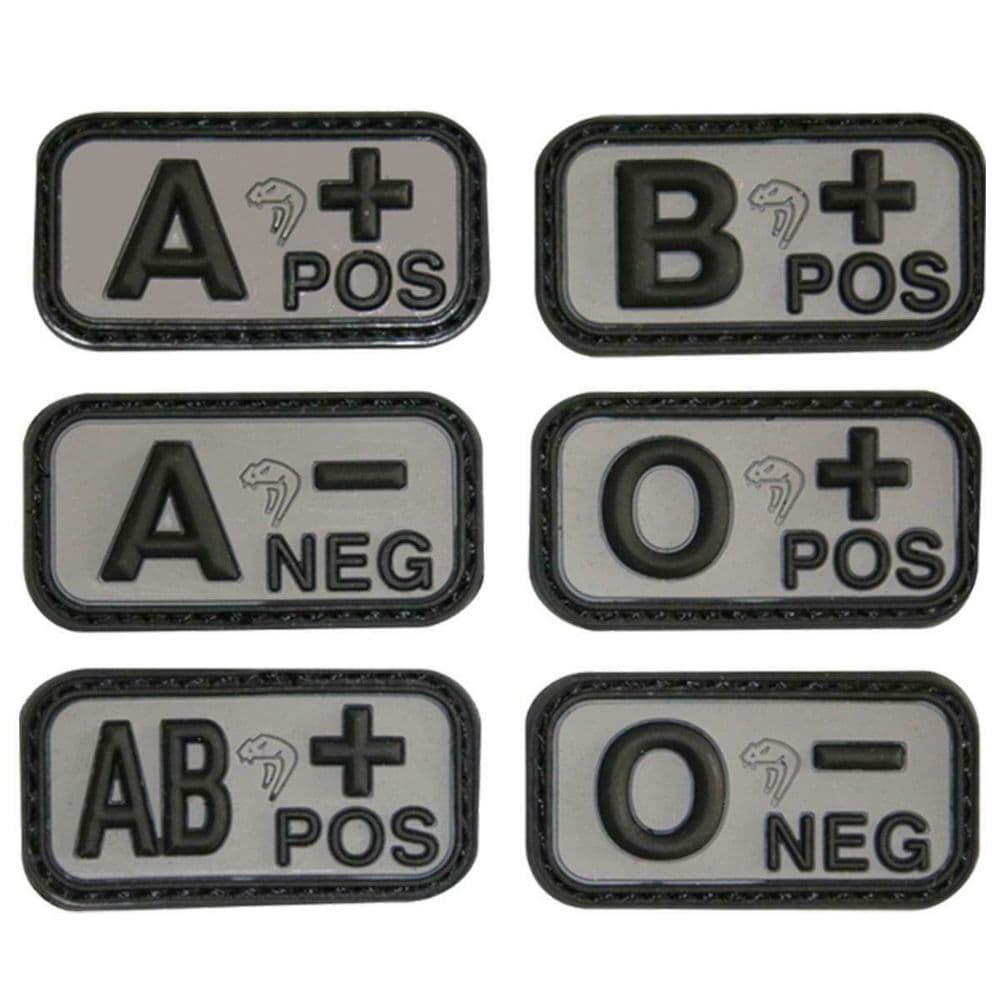 Viper Rubber Blood Group Patch Black