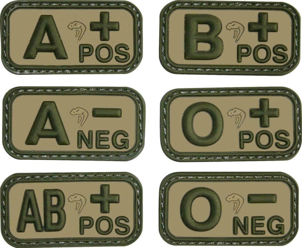 Viper Rubber Blood Group Patch Green