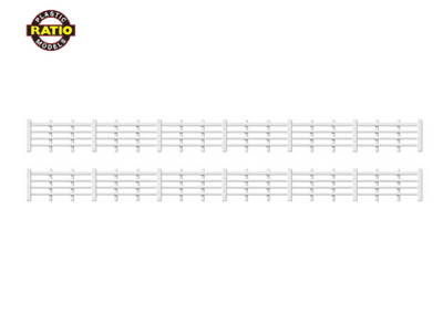 424 - PECO Lineside Fencing, White (4 bar) OO