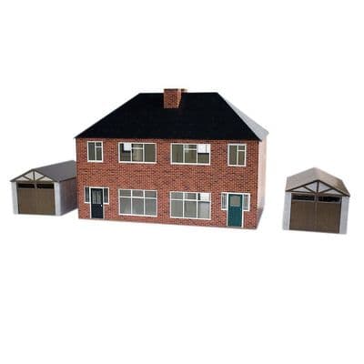 ATD001 1930s Semi Detached House Card Kit OO Scale