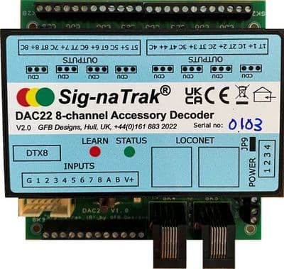 Back in NOW!  - DAC22 8 Channel Accessory Decoder for Points, Signals and More