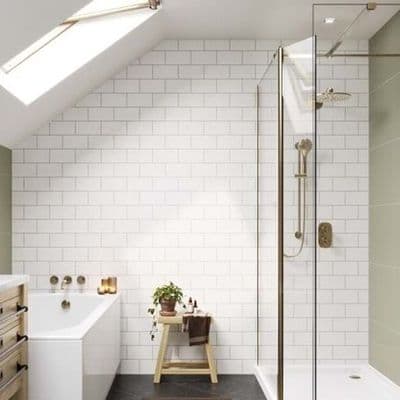 Alpine White Metro Tile Bathroom and Shower Panel