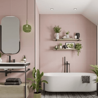 Antique Rose Multipanel - Bathroom and Shower Large Tile