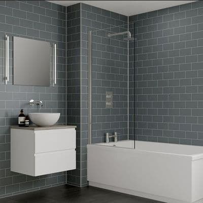 Monument Grey Metro Tile Bathroom and Shower Panel