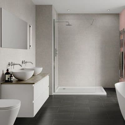 White Mineral Multipanel - Bathroom and Shower