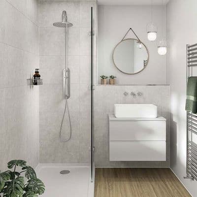 White Mineral Multipanel - Bathroom and Shower Tile