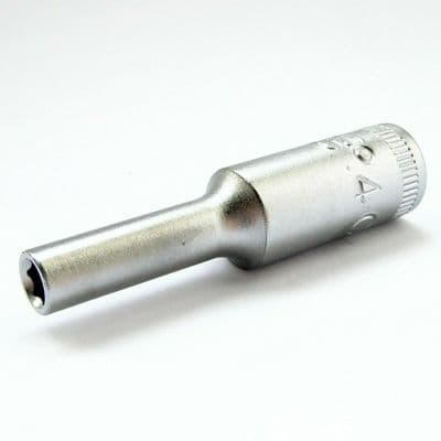 Bahco  4mm Deep Socket 1/4 inch Drive 6 Point Metric