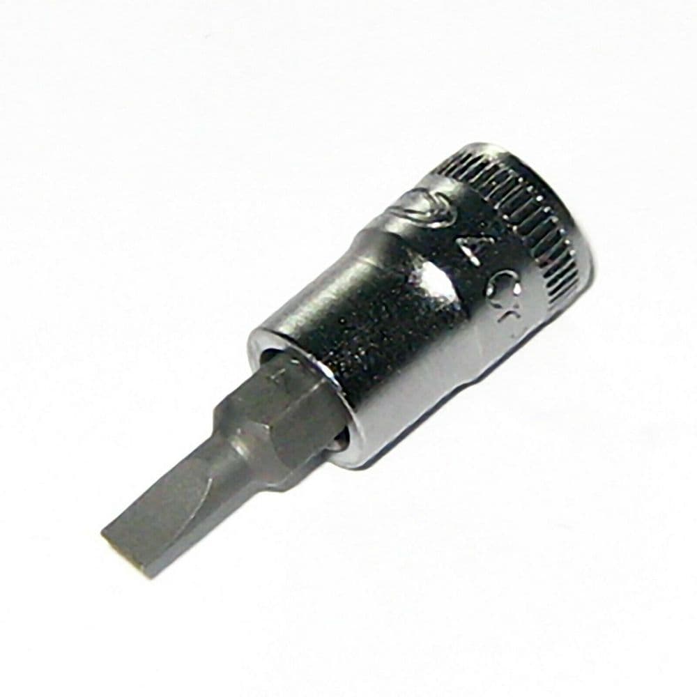 Bahco 4mm Slotted Flat Head Screwdriver Socket Bit 1/4 inch Drive
