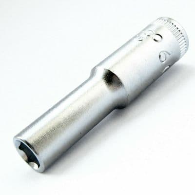 Bahco  6mm Deep Socket 1/4 inch Drive 6 Point Metric Length