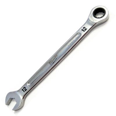Milwaukee 12mm Ratchet Combination Spanner MAX BITE Anti Slip Metric Combi Fixed head