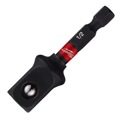 Milwaukee Hex to Square Adaptor 1/4 inch to 1/2 inch Shockwave Bit Adapter For Nut Spinner Socket