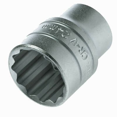 Teng Tools 24mm Socket 1/2 inch Drive 12 Point Metric M120524-C