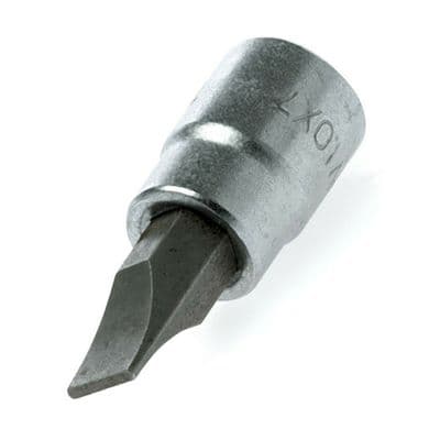 Teng Tools 7mm Slotted Head Screwdriver Socket Bit 1/4 inch Drive S2 M141407-C