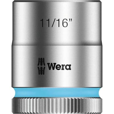 Wera 11/16 inch AF Imperial Socket 3/8 inch Drive Zyklop 8790 HMB 6 Point