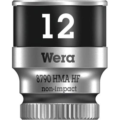 Wera 12mm Socket 1/4 inch Drive Zyklop 8790 HMA HF 6 Point Metric with Holding Function