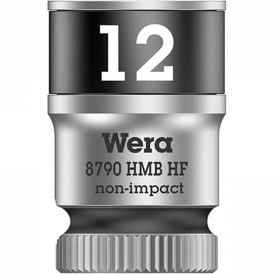 Wera 12mm Socket 3/8 inch Drive Zyklop 8790 HMB HF 6 Point Metric with Holding Function