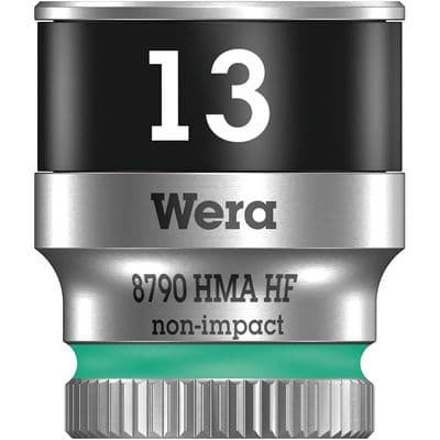 Wera 13mm Socket 1/4 inch Drive Zyklop 8790 HMA HF 6 Point Metric with Holding Function