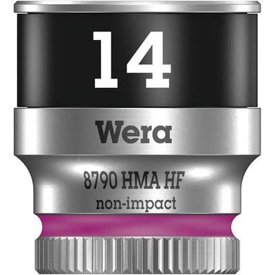 Wera 14mm Socket 1/4 inch Drive Zyklop 8790 HMA HF 6 Point Metric with Holding Function