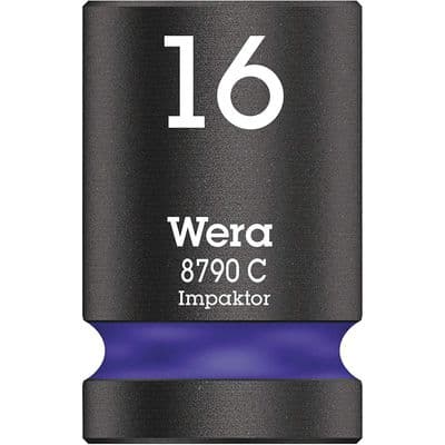Wera 16mm Impact Socket 1/2 inch Drive Impaktor 8790 C 6 Point Metric