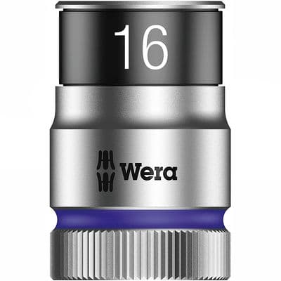 Wera 16mm Socket 1/2 inch Drive Zyklop 8790 HMC HF 6 Point Metric with Holding Function