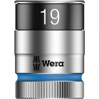 Wera 19mm Socket 1/2 inch Drive Zyklop 8790 HMC HF 6 Point Metric with Holding Function