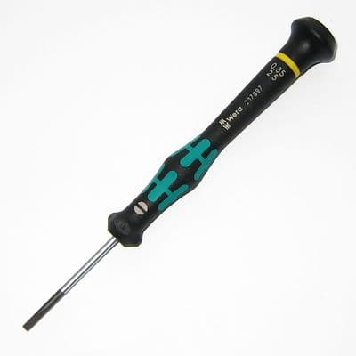 Wera 2.5mm x 40mm Micro Precision Slotted Screwdriver 2035 Kraftform 0.35 x 2.5 x 40