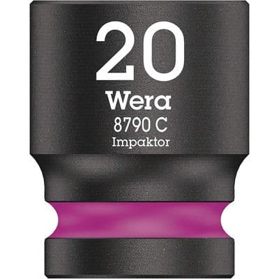 Wera 20mm Impact Socket 1/2 inch Drive Impaktor 8790 C 6 Point Metric