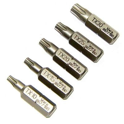 Wera 25mm TORX BO Screwdriver Bit Set TX10 TX15 TX20 TX25 TX30 KK 867/1 Z TX