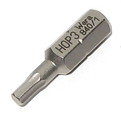 Wera 3mm 25mm Hex-Plus Screwdriver Bit KK 840/1 Z Kraftform Kompakt HOP3