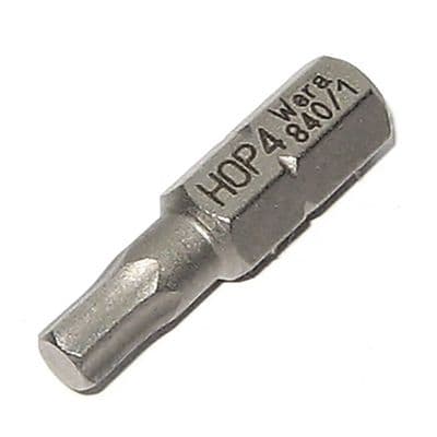 Wera 4mm 25mm Hex-Plus Screwdriver Bit KK 840/1 Z Kraftform Kompakt HOP4