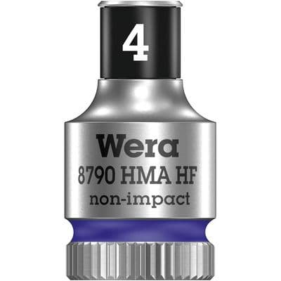 Wera  4mm Socket 1/4 inch Drive Zyklop 8790 HMA HF 6 Point Metric with Holding Function