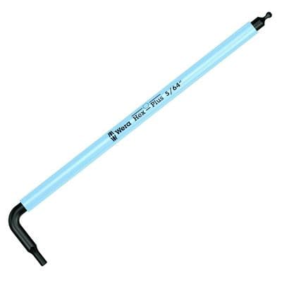 Wera 5/64 inch AF Imperial Hex-Plus Allen Key BlackLaser L-Key Colour Coded Ball End
