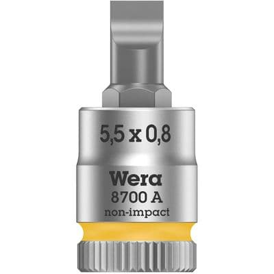 Wera  5.5mm x 0.8mm Slotted Flat Socket Bit 1/4 inch Drive  8700 A