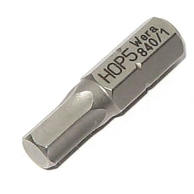 Wera 5mm 25mm Hex-Plus Screwdriver Bit KK 840/1 Z Kraftform Kompakt HOP5