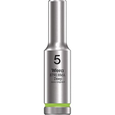 Wera  5mm Deep Socket 1/4 inch Drive Zyklop 8790 HMA 6 Point Metric